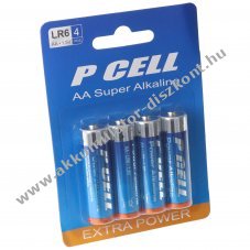 P-Cell AA Mignon ceruza LR6 1,5V 4db/csomag helyettes�t� elem hagyom�nyos elem