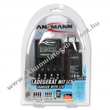 Ansmann Powerline 4 Light LCD USB 5V/1A t�lt� 1-4 AA/AAA NiMH/NiCd Akkubox