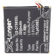Helyettes�t� Akkumul�tor Alcatel TLp030B 3,8V 3000mAh Li-Polymer