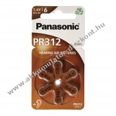 Panasonic PR312 hall�k�sz�l�k elem 1,4V 180mAh 6db/csomag Zink Air