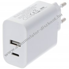 Dual-USB gyorst�lt� USB QC3.0 28W feh�r