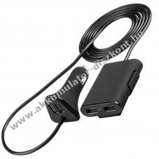 N�gyes USB aut�t�lt� szivargy�jt� 9,6A 4x USB A 5V 1,8m fekete