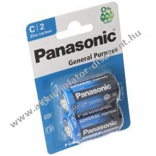 Panasonic R14BE C (b�bi m�ret) hagyom�nyos elem 2db/csomag cink-sz�n