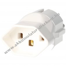 Sv�jci adapter feh�r sv�jci dug� Schuko aljzat 230V 10A f�ldvezet�kkel