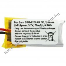 Helyettes�t� Akkumul�tor Samsung BN81-04794A SSG-2200AR SP381223AB 3,7V 70mAh Li-Polymer