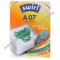Swirl A07 MicroPor Plus porsz�v�zs�k 4db/csomag + 1db l�gsz�r�