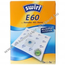 Swirl porsz�v�zs�k E60 MicroPor Electrolux AEG Hoover