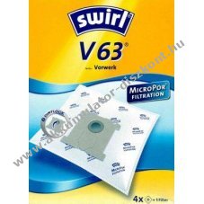 Swirl porsz�v�porzs�k V63 MicroPor Vorwerk porsz�v�k sz�m�ra