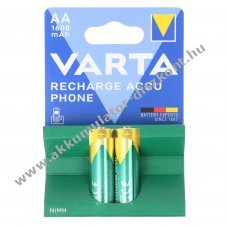 Varta Phone Power T399 DECT telefon AA Mignon ceruza Akkumul�tor 1,2V 1600mAh 2db/csomag NiMH