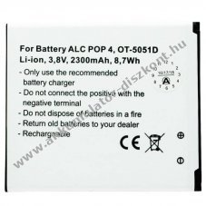 Helyettes�t� Akkumul�tor Alcatel POP 4 OT-5051D TLP025H1 mobiltelefon 3,8V 2300mAh Li-Ion