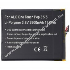 Helyettes�t� Akkumul�tor mobiltelefon Alcatel Pop 3 OT-5025 TLp029A1 CAC2910008C1 3.8V 2900mAh Li-Polimer