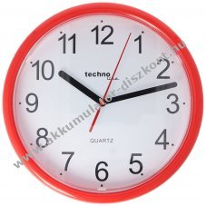Technoline WT 600 klassikus anal�g kvarc fali�ra m�anyag keret piros O250mm