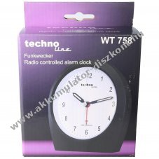 Technoline WT 758 anal�g DCF-77 r�di�s �breszt��ra szundi �s h�tt�rvil�g�t�s, 1x AA elem n�lk�l