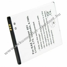 Helyettes�t� Akkumul�tor Cameron Sino Kazam Trooper 451 TR4501 mobiltelefon 3,7V 1800mAh Li-Ion