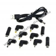 Helyettes�t� Akkumul�tor univerz�lis USB t�lt�k�bel DC csatlakoz�val 5,5x2,1mm �s adapterek NiMH