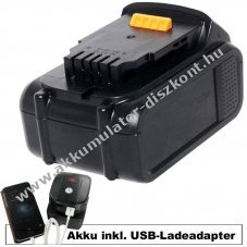 Li-Ion Akkumul�tor Dewalt 18V 3Ah �s USB t�lt�adapter szett