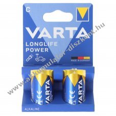 Varta Longlife Power alk�li C (b�bi m�ret) 2db/csomag