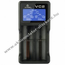 Xtar 2-�ll�s� USB Li-Ion t�lt� nagy LC-kijelz�vel ak�r 0,5Ah