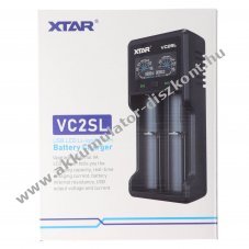 Xtar VC2SL gyorst�lt� Li-ion 3,6V-3,7V �s NiMH 1,2V Akkumul�tor USB-C t�pegys�g n�lk�l
