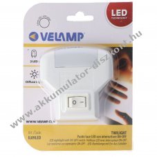 Velamp TWILIGHT LED �jszakai l�mpa ON/OFF kapcsol� 2 LED vertik�lis csatlakoz� 0,5W