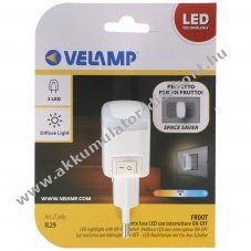 Velamp FROOT LED �jjeli l�mpa BE/KI kapcsol�, extra kompakt, vertik�lis csatlakoz�, feh�r