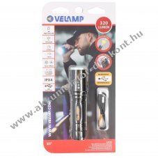 Velamp Hunter 5W �jrat�lthet� LED zsebl�mpa zoom funkci�val 320lm 1200mAh Li-Ion