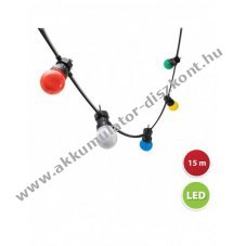 Velamp COLOUR kiterjeszthet� IP44 LED f�nyf�z�r 15m 20 sz�nes G50 izz� fekete k�bel