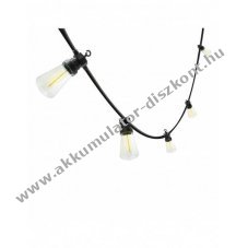 Velamp RETRO b�v�thet� f�nyf�z�r 15m 20 be�p�tett Filament LED melegfeh�r 3000K IP44 fekete k�bel