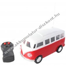 WELLY Bulli Retrobus t�vir�ny�t�s modell 124 piros 5xAA Mignon ceruza elemekkel egy�tt