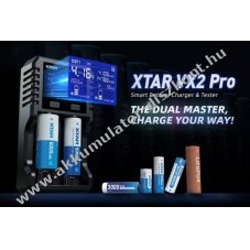 XTAR VX2 Pro akkumul�tor t�lt�  Akkumul�torkhoz 2A USB-C Li-Ion LiFePO4 NiMH