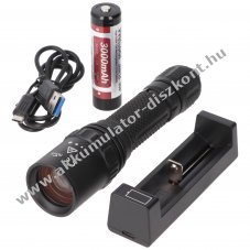 Weltool M8 zoomos LED zsebl�mpa 860lm 18650 Akkumul�tor 3000mAh t�lt�vel Li-Ion