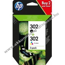 Eredeti HP tinta kombi csomag X4D37AE NR.302/F6U66AE NR.302/F6U65AE fekete/sz�n nyomtat� patron