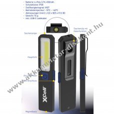 XCell Worklight SLIM munkal�mpa 200 lumen 3 f�nyer�szint USB-C t�lt�s