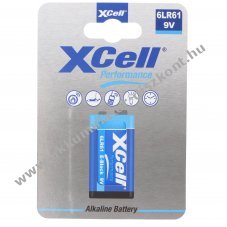 XCell alk�li elem 9 volt, 6LR61, 9V E-Block, k�rnyezetbar�t csomagol�s