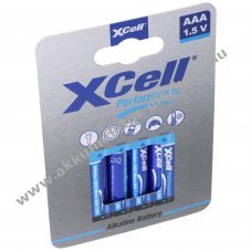 XCell alk�li mikro elem AAA LR03 1.5V 4db/csomag