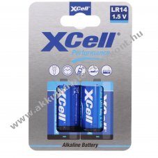 XCell alk�li C (b�bi m�ret) 1,5V 2db/csomag