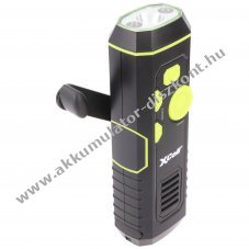 XCell dinam� zsebl�mpa FM r�di�val, riaszt�val �s powerbank funkci�val, 4 az 1-ben