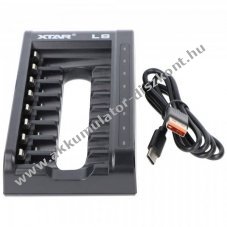 Xtar L8 gyorst�lt� 8 rekesz AA/AAA 1,5V/1,2V 8db/csomag AAA 1,5V 700mAh USB-C 18W Li-Ion/NiMH