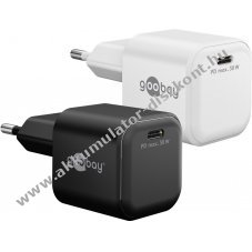 Goobay USB-C PD GaN gyorst�lt� 30W 1x USB-C csatlakoz� fekete