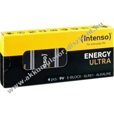 Intenso E-Block LR61 9V 4db/csomag hagyom�nyos elem alk�li