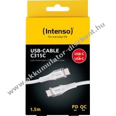 Intenso USB-C k�bel USB-C 1,5m 60W 480Mbit/s feh�r