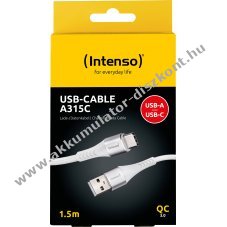 Intenso USB-k�bel USB-A USB-C 1,5m 60 W feh�r