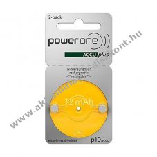 PowerOne P10 PR70 NiMH Akkumul�tormul�tor 1,2V 12mAh 2db/csomag