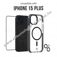 Goobay 4in1 v�d�csomag tok, kijelz�- �s kamerav�d�, applik�tor, kompatibilis Apple iPhone 15 Plu