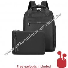 Golla h�tizs�k �s 13 colos laptop tok szett fekete Bluetooth f�lhallgat�val