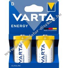 Varta Energy D (g�li�t) 1.5V 2db/csomag hagyom�nyos elem alk�li