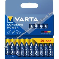 Varta alk�li mikro elem AAA LR03 1.5V 20db/csomag