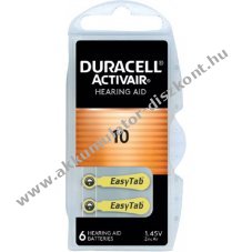 Duracell Activair 10 1.45V hall�k�sz�l�k elem 6db/csomag cink-leveg�