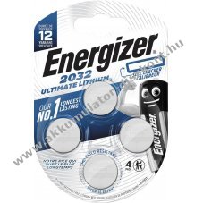 Energizer Ultimate CR2032 3,0V 235-254mAh 4db/csomag gombelem Li/MnO2