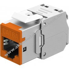 Goobay RJ45 CAT 6A STP Keystone-modul Slim 14,5mm narancs